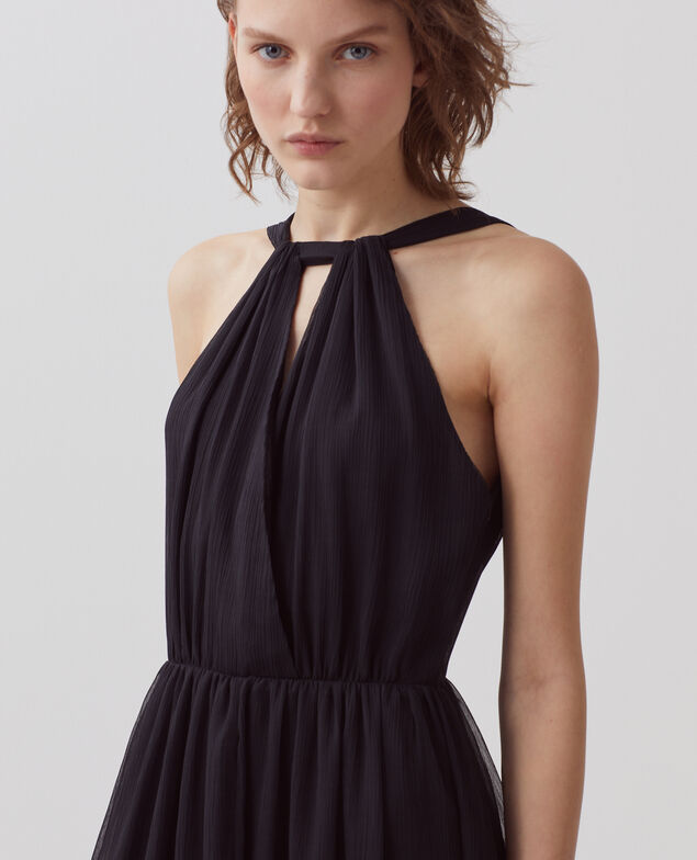 Langes fließendes Kleid H091 black beauty