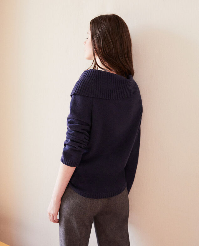 Pullover mit Zopfmuster Peacoat