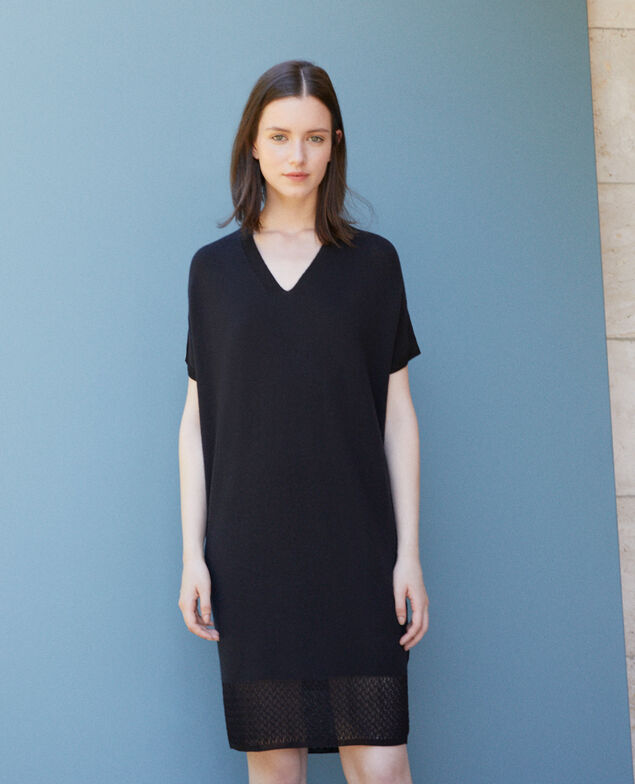 Kleid aus nahtlosem Strick Schwarz