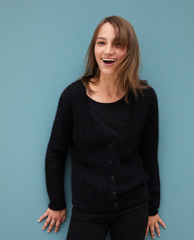 Cardigan mit Mohair Noir