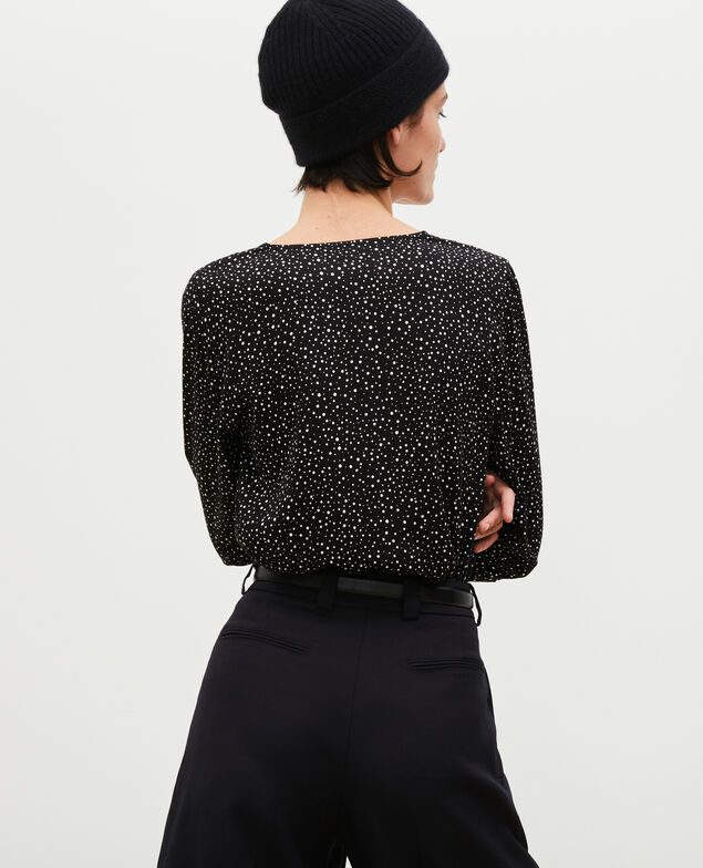 Langärmliges gemustertes Top  Print constellation black
