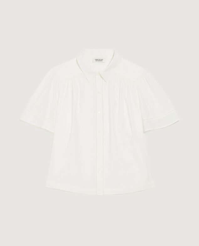 Bluse aus Baumwoll-Voile H013 gardenia