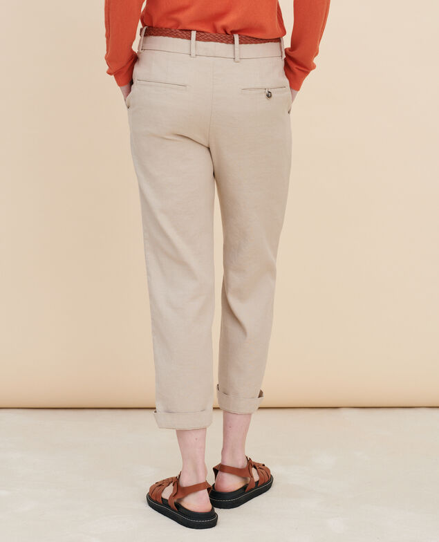 MARGUERITE - Zigarettenhose Oxford tan