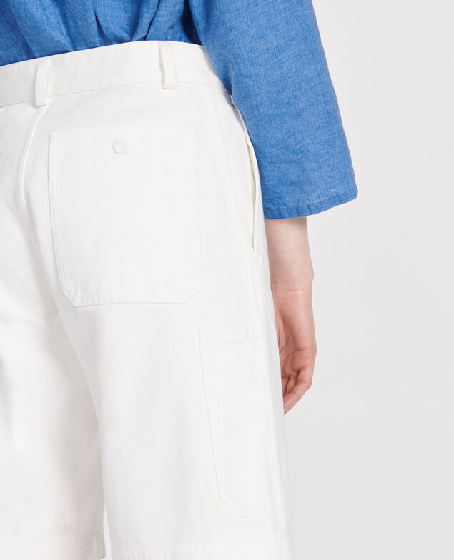 Bermudashorts aus Baumwollstoff Optical white