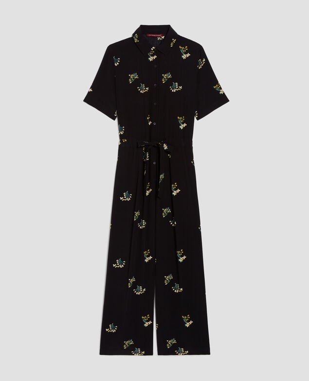 Fließender Jumpsuit J091 fl bouquet black