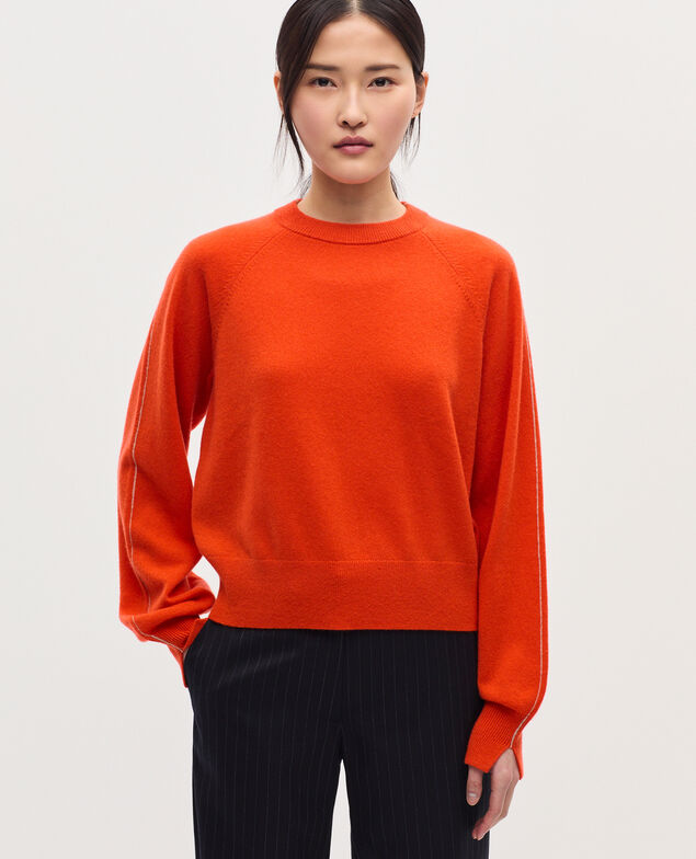 Pullover mit Rundhalsausschnitt aus Kaschmir K261 pumpkin st tan