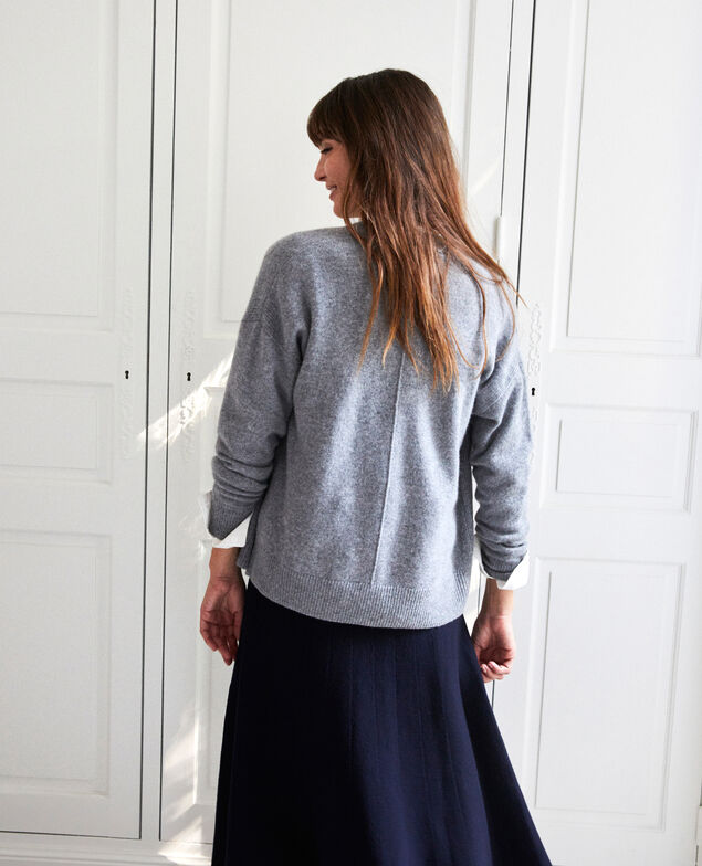 Cardigan aus 100 % Kaschmir Light grey