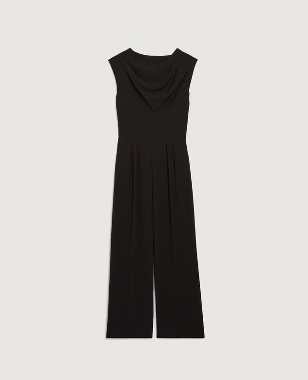 Jumpsuit aus satiniertem Krepp H091 black beauty