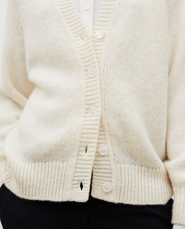 Oversize Cardigan mit V-Ausschnitt aus Wolle Jet stream