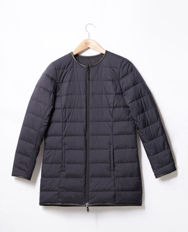 Halblange wendebare Daunenjacke Schwarz