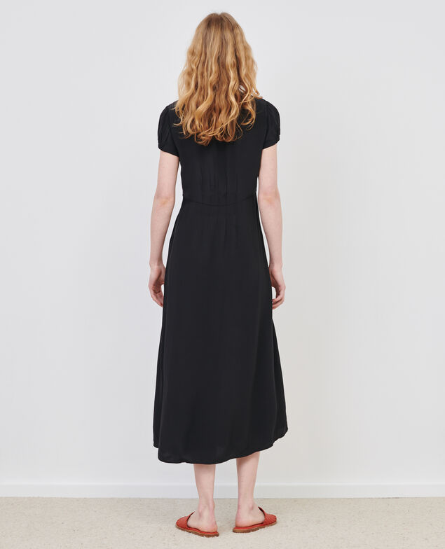 LUDIVINE - Langes fließendes Kleid 09 black