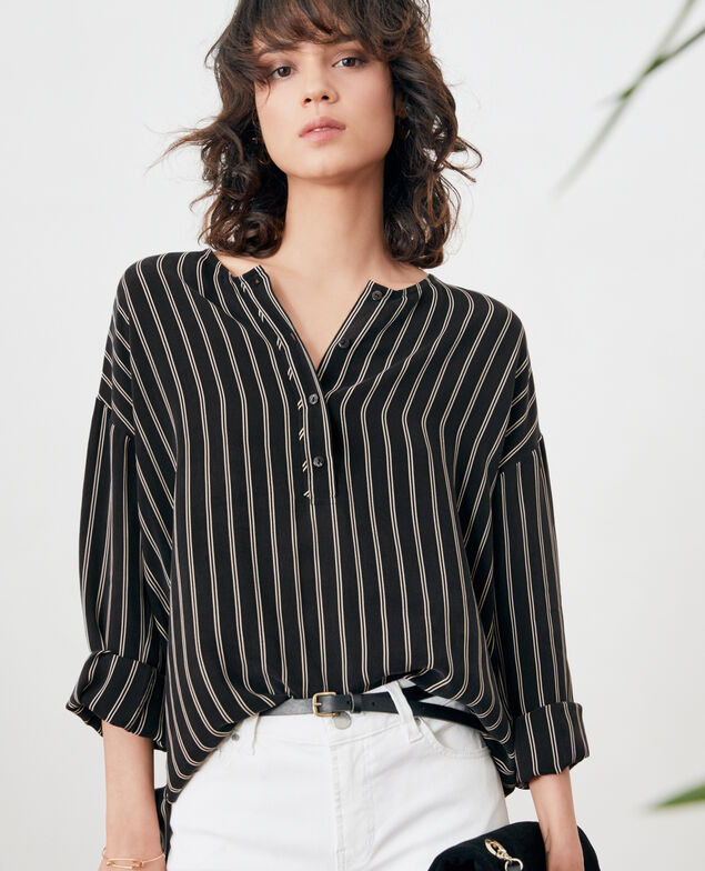 Gestreifte Bluse Black/off white stripes