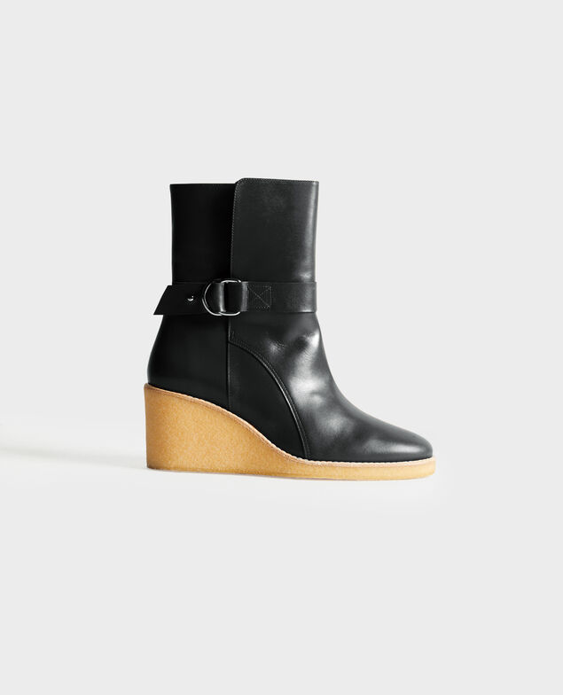 Lederstiefeletten mit Keilabsatz 4216 black_beauty