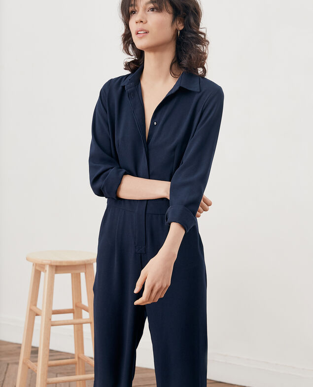 Fließender Jumpsuit Navy