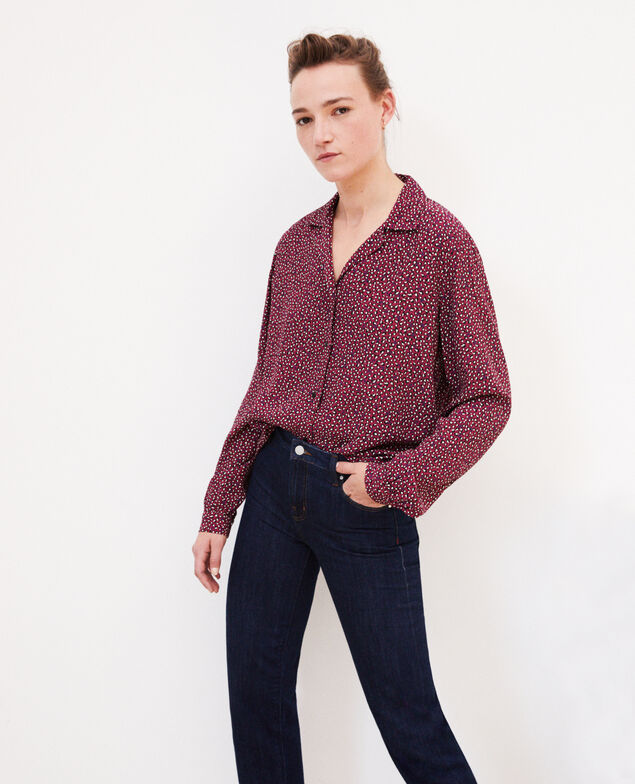 Bluse mit offenem Kragen Rot