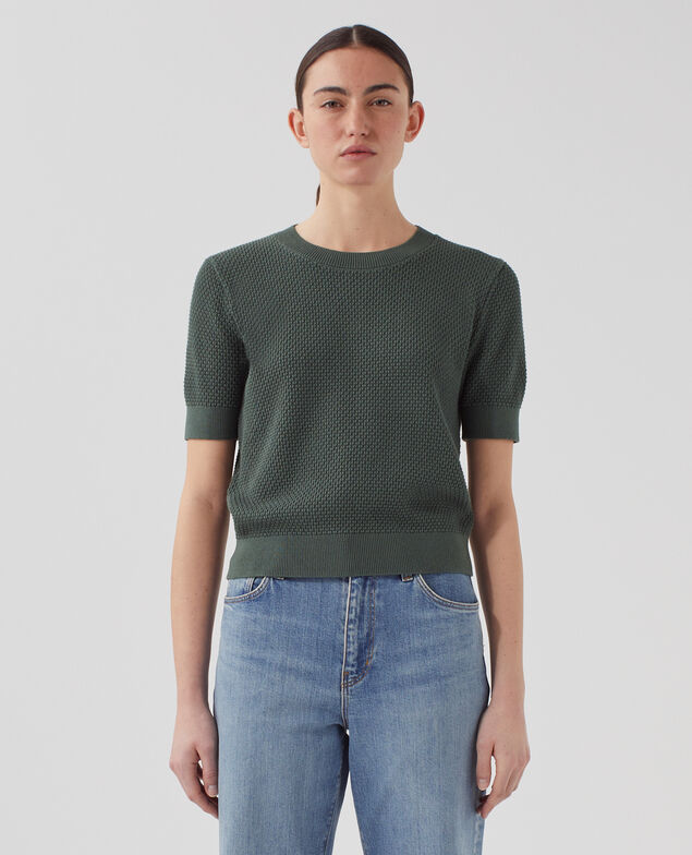 Kurzärmliger Pullover aus Baumwolle U540 green