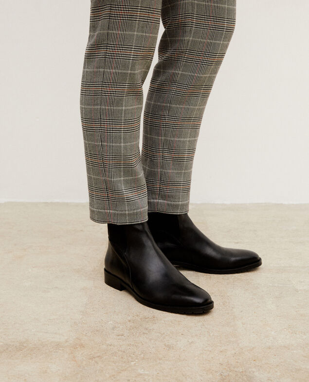 Stiefeletten aus Glattleder Schwarz