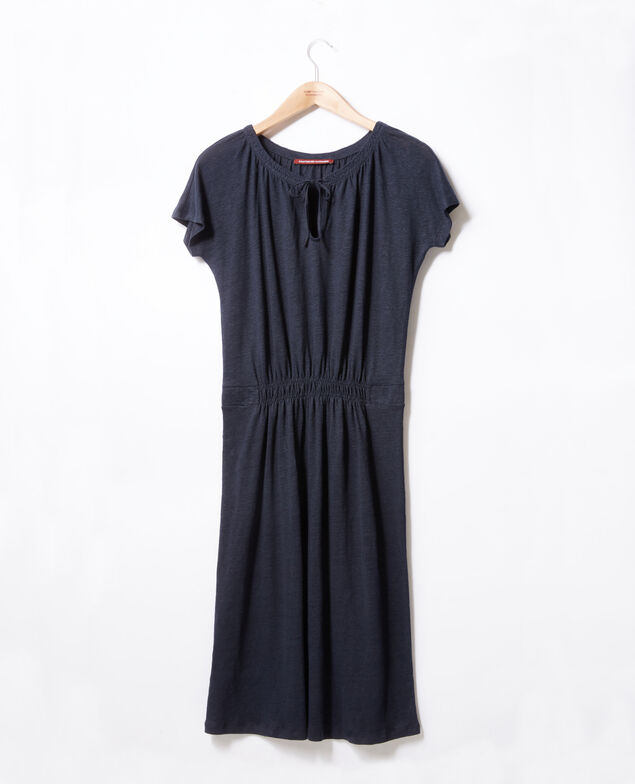 Kleid aus Leinen Navy
