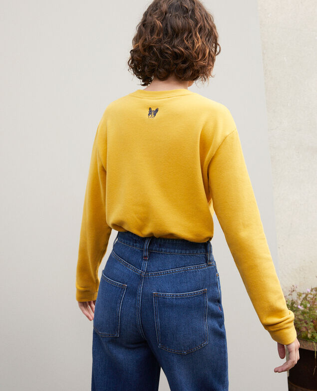 Sweatshirt mit Leon-Stickerei Golden spice/peacoat