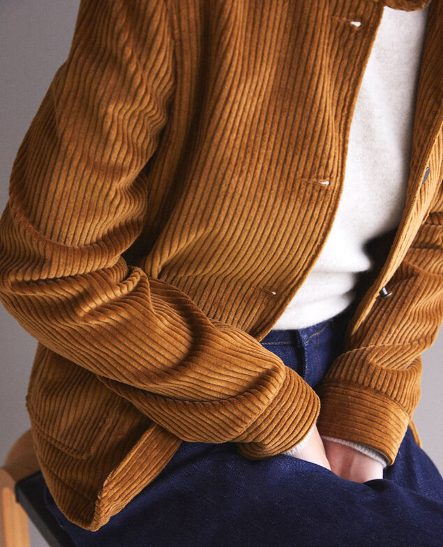 Jacke aus grobem Cord Golden brown