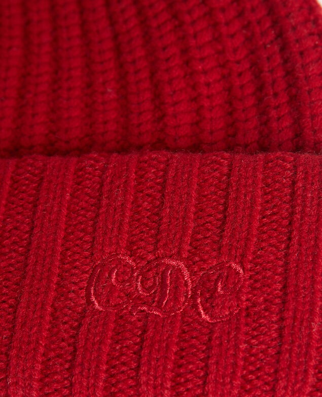 Wollmütze mit Stickerei „CDC‟ Royale red