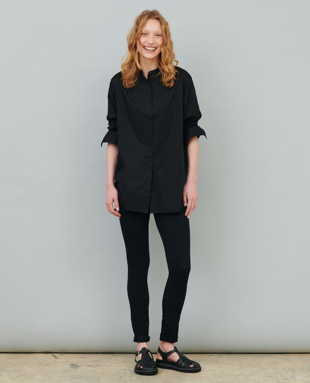 Bluse im Hemdstil aus Baumwolle 09 black
