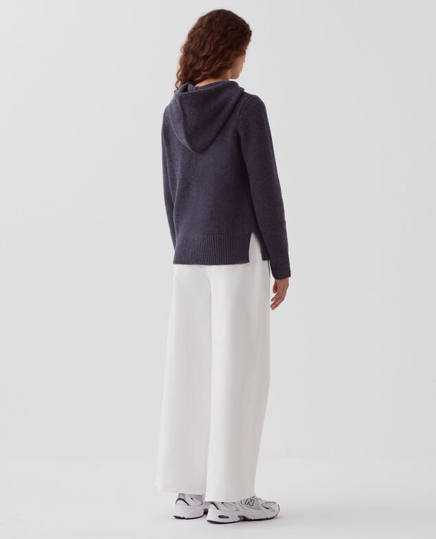 Kapuzenpullover aus Wolle I684 marathon blue