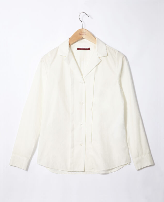 Bluse mit Offizierskragen Weiß
