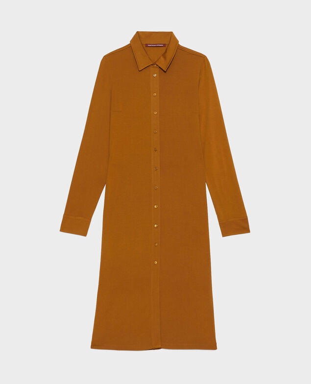Hemdkleid aus Seidenjersey Bronze brown
