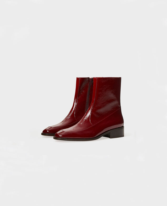  Enge Boots aus Leder Royale red