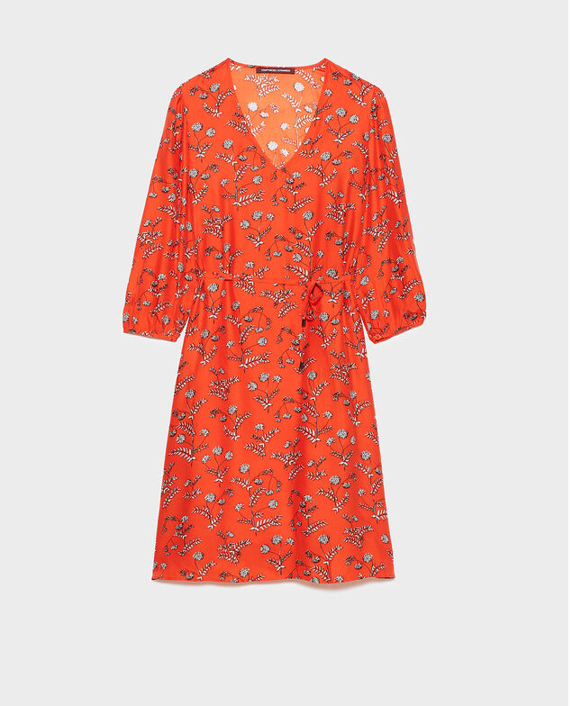 Weites Seidenkleid Coronille spicy