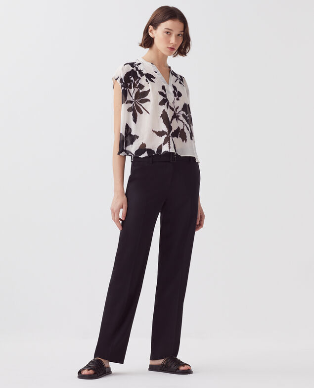 COLETTE - Eng anliegende, gerade geschnittene Hose aus Wolle H091 black beauty