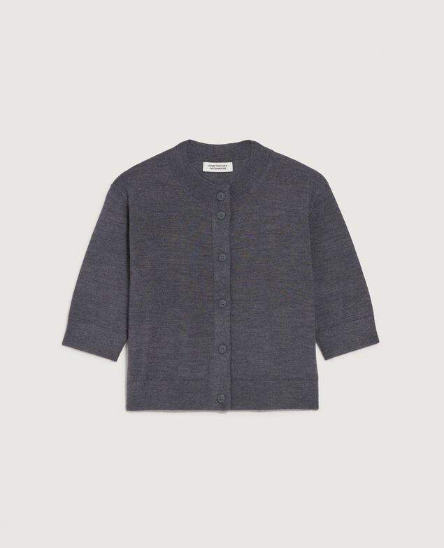 Cardigan aus Merinowolle und Seide K071 rabbit gray