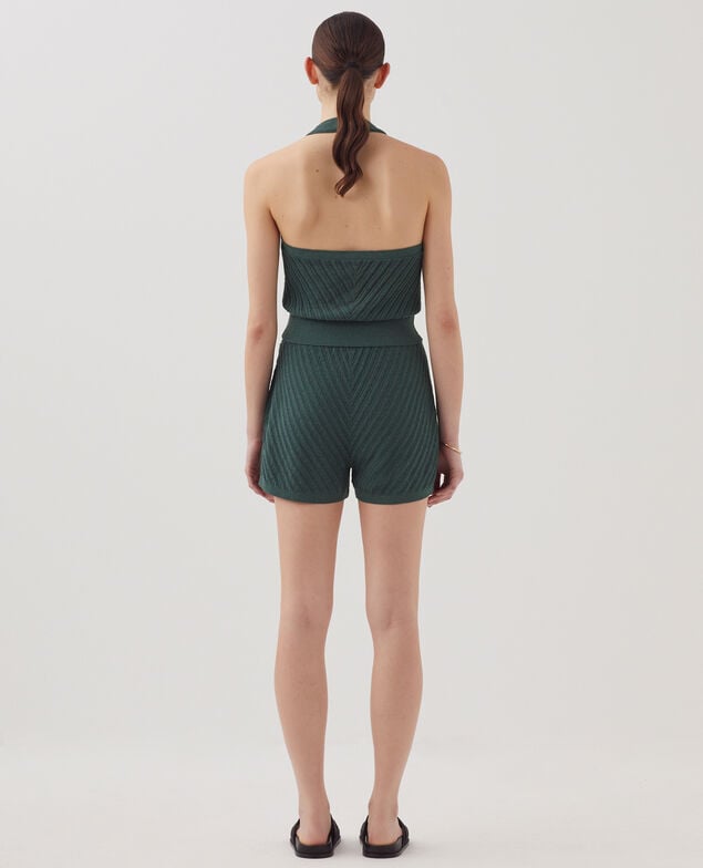 Shorts mit Strukturstrick J590 spruce green