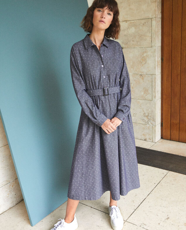 Halblanges Kleid Blau