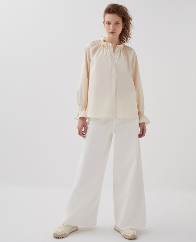 Bluse mit Volant-Kragen I300 pearled ivory