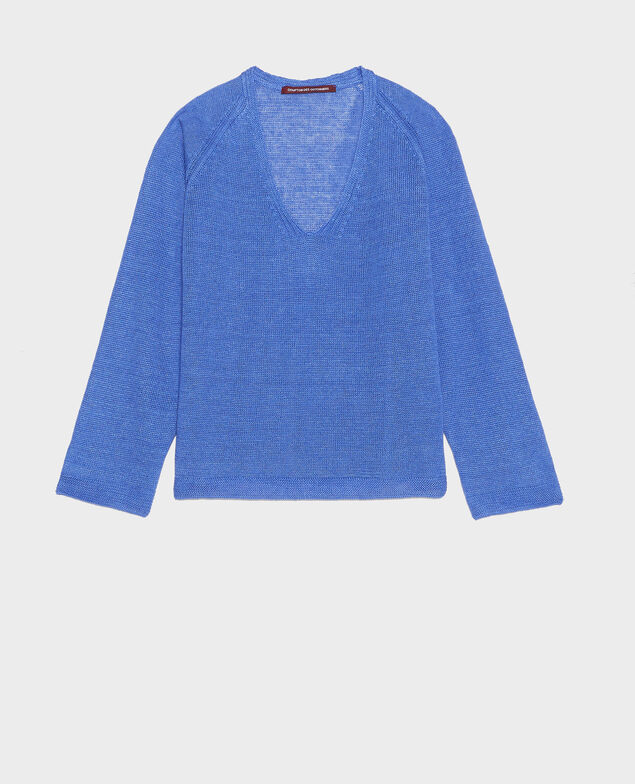 Pullover aus Leinen Amparo blue