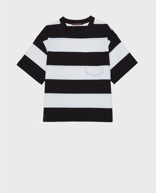 T-Shirt aus merzerisierter Baumwolle Str opticalwhite black