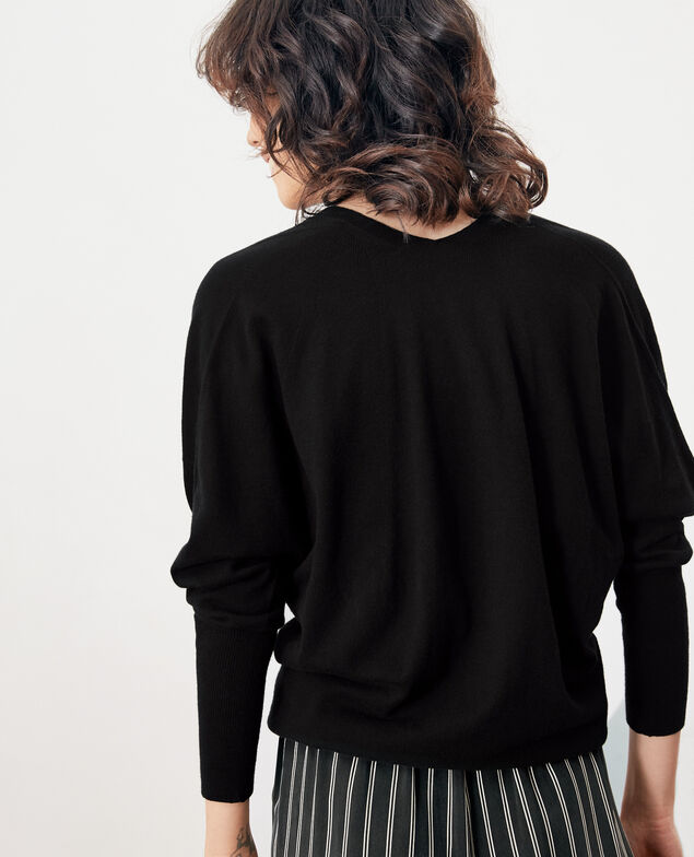 Oversize-Pullover aus Baumwolle und Kaschmir Noir