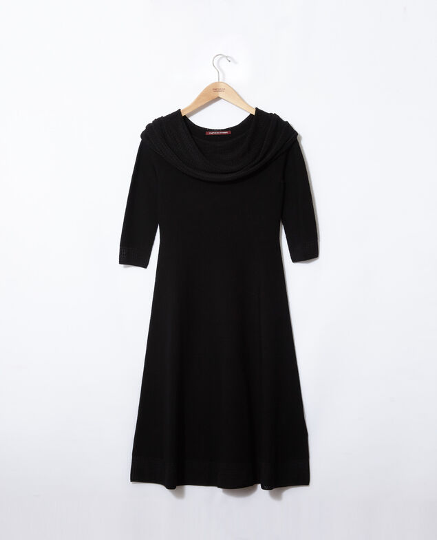 Whole Garment Kleid mit personalisierbarem Kragen Schwarz