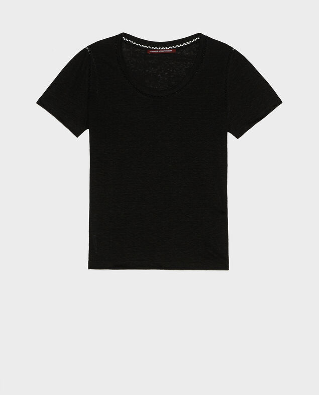 T-Shirt aus Leinen Black beauty