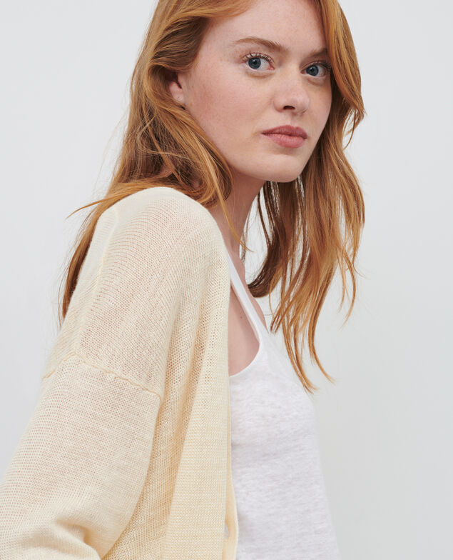 Cardigan aus Leinen 01 white