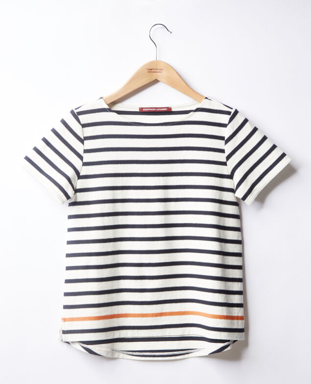 Matrosen-T-Shirt Kaolin/navy/tangerine
