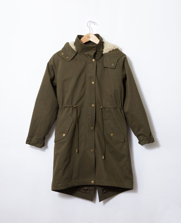 Parka mit einer Kapuze Grün