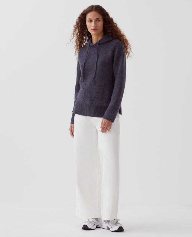 Kapuzenpullover aus Wolle I684 marathon blue