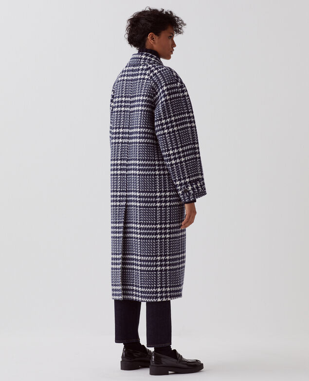 Langer Mantel I681 houndstooth ble