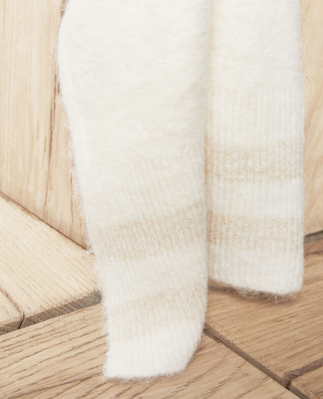  Schal mit Lurexdetail  Off white