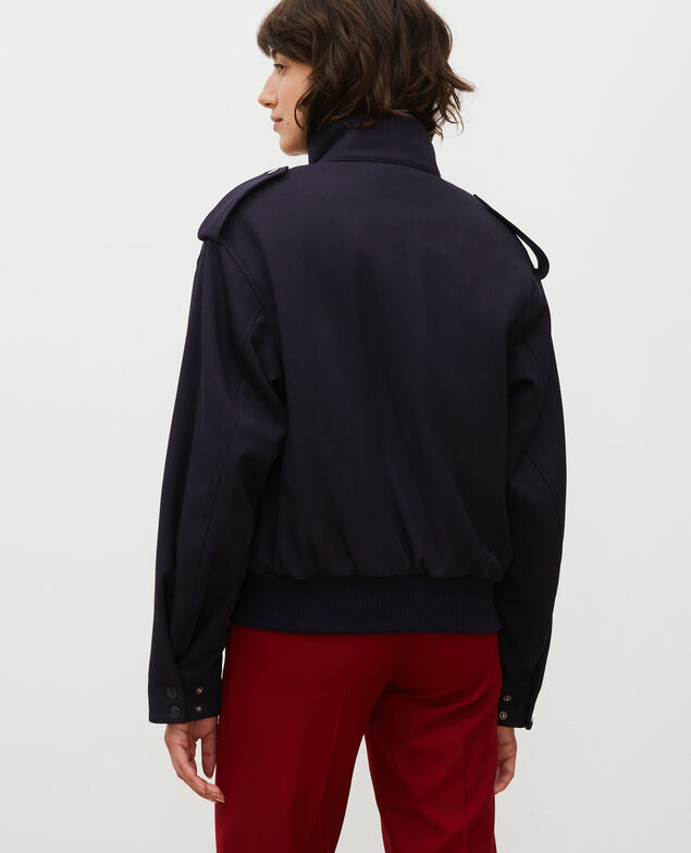  Bomberjacke aus Wollgabardine Night sky