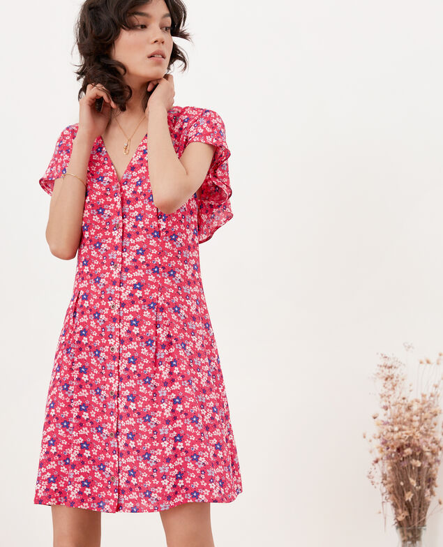 Gemustertes Kleid Honolulu ultra pink