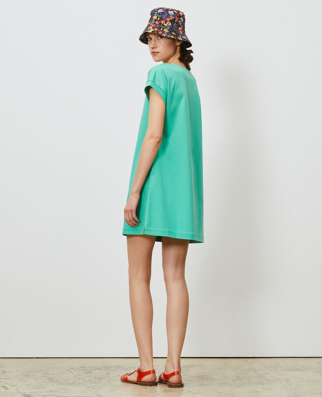Kurzes Kleid aus Bio-Baumwolle Jade cream